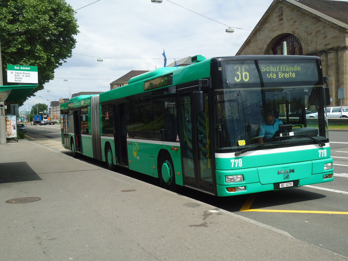 (133'737) - BVB Basel - Nr. 779/BS 3279 - MAN am 16. Mai 2011 in Basel, Badischer Bahnhof