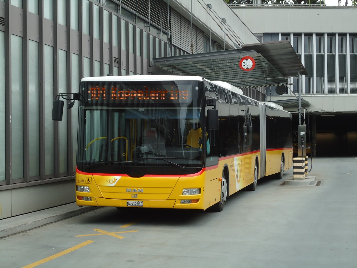 (133'997) - PostAuto Bern - Nr. 663/BE 610'550 - MAN am 11. Juni 2011 in Bern, Postautostation