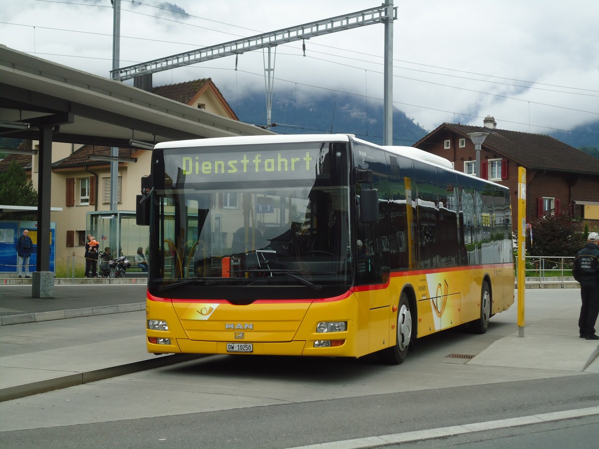 (134'154) - Dillier, Sarnen - Nr. 10/OW 10'250 - MAN am 11. Juni 2011 beim Bahnhof Sarnen