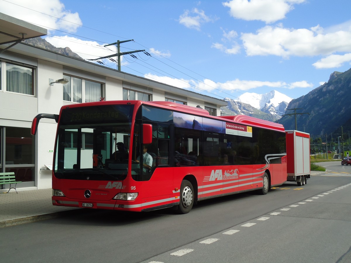 (134'303) - AFA Adelboden - Nr. 95/BE 26'774 - Mercedes am 19. Juni 2011 beim Bahnhof Frutigen