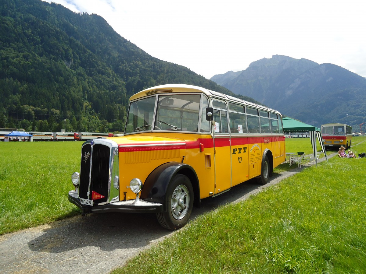 (134'413) - Wegmller, Gipf-Oberfrick - AG 145'241 - Saurer/Lauber (ex Pause, Horgen; ex Kenzelmann, Zeneggen) am 25. Juni 2011 in Interlaken, Flugplatz