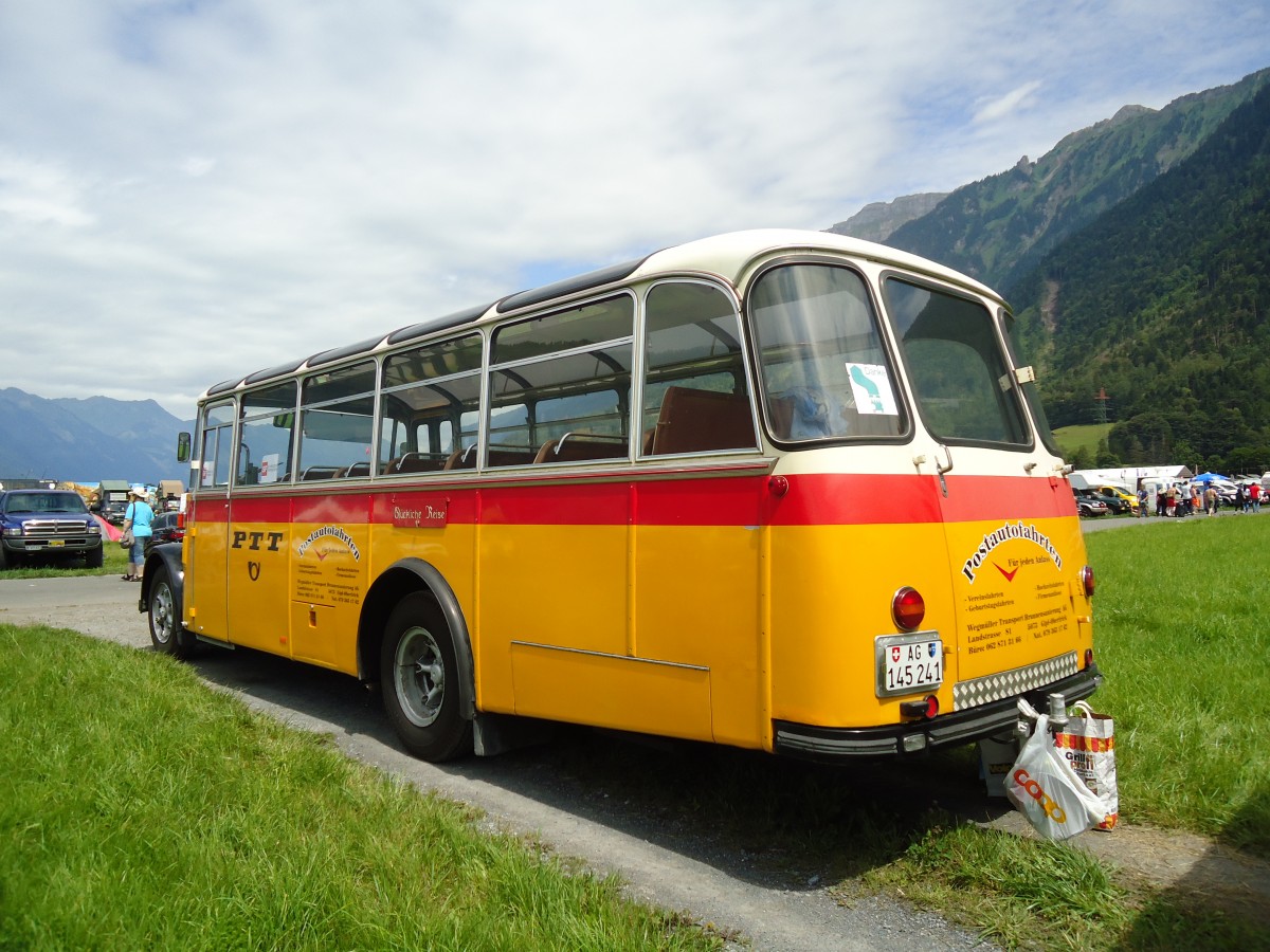 (134'414) - Wegmller, Gipf-Oberfrick - AG 145'241 - Saurer/Lauber (ex Pause, Horgen; ex Kenzelmann, Zeneggen) am 25. Juni 2011 in Interlaken, Flugplatz