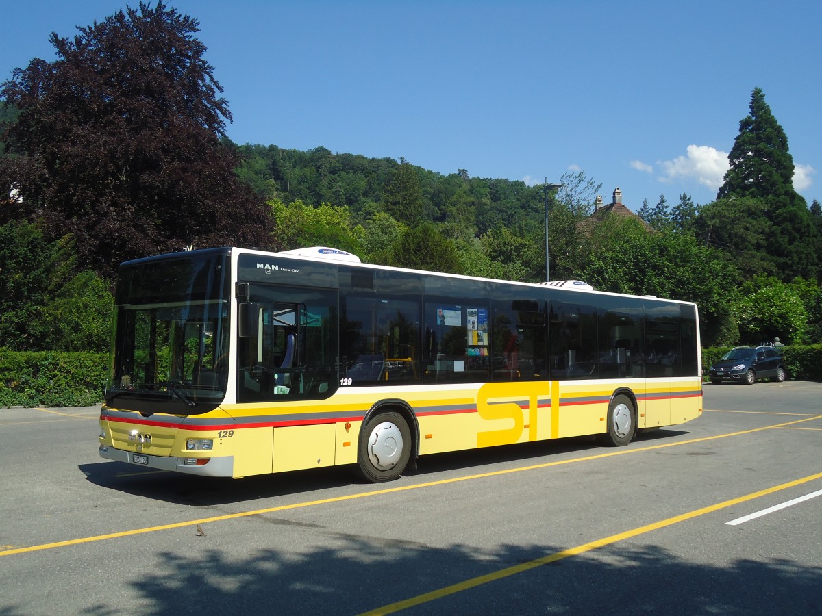 (134'536) - STI Thun - Nr. 129/BE 800'129 - MAN am 27. Juni 2011 bei der Schifflndte Thun