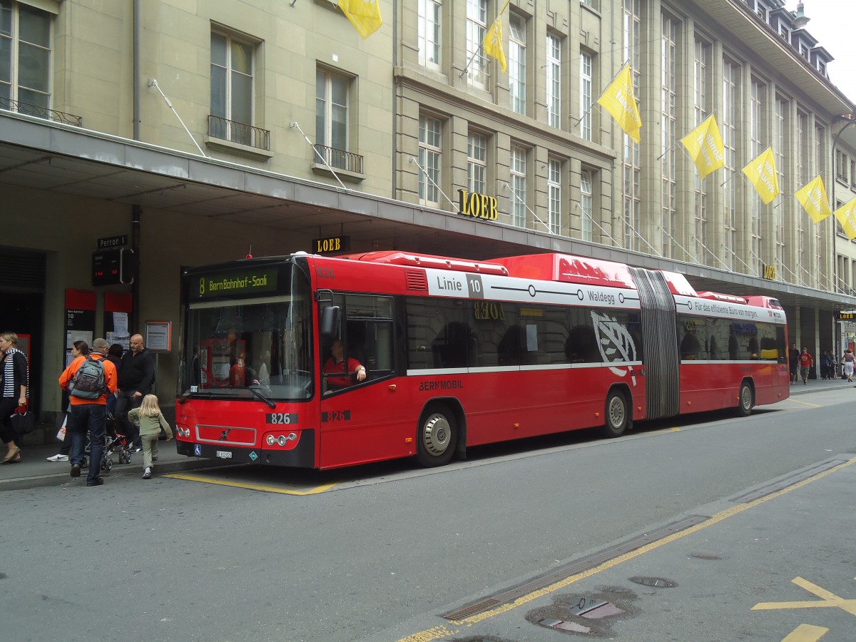 (135'143) - Bernmobil, Bern - Nr. 826/BE 612'826 - Volvo am 14. Juli 2011 beim Bahnhof Bern