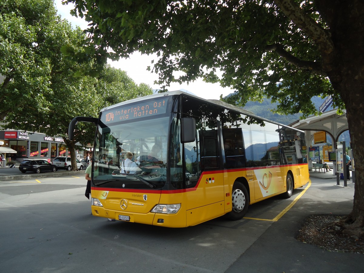 (135'173) - PostAuto Bern - BE 610'533 - Mercedes am 15. Juli 2011 beim Bahnhof Interlaken West