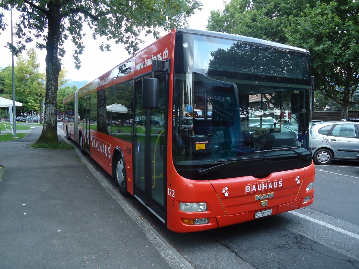 (135'330) - STI Thun - Nr. 122/BE 700'122 - MAN am 29. Juli 2011 in Thun, Lachen