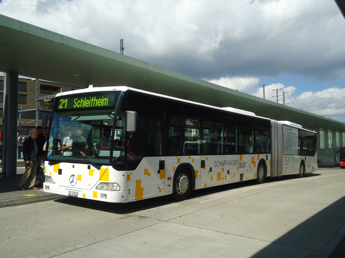 (135'934) - SB Schaffhausen - Nr. 1/SH 12'501 - Mercedes am 14. September 2011 beim Bahnhof Schaffhausen