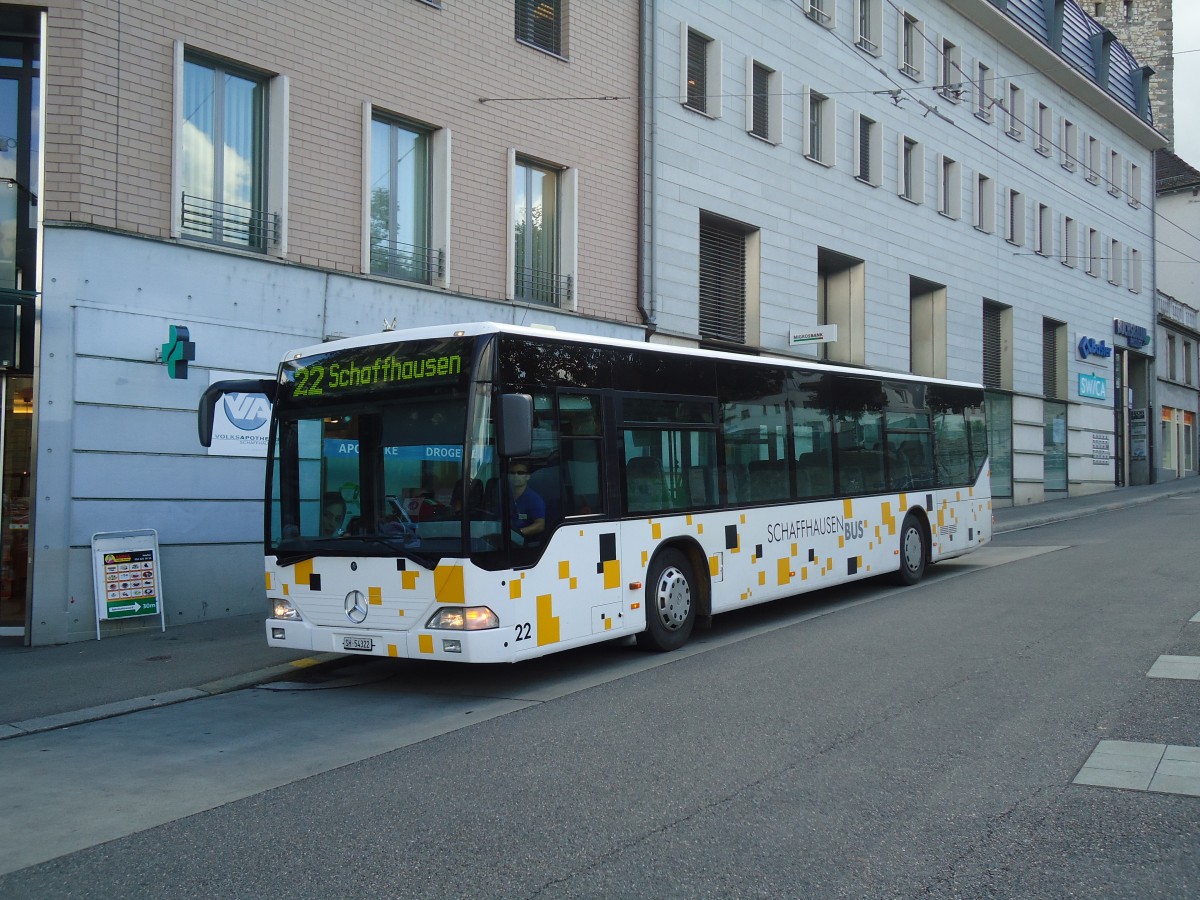 (135'944) - SB Schaffhausen - Nr. 22/SH 54'322 - Mercedes (ex Rattin, Neuhausen Nr. 19) am 14. September 2011 beim Bahnhof Schaffhausen