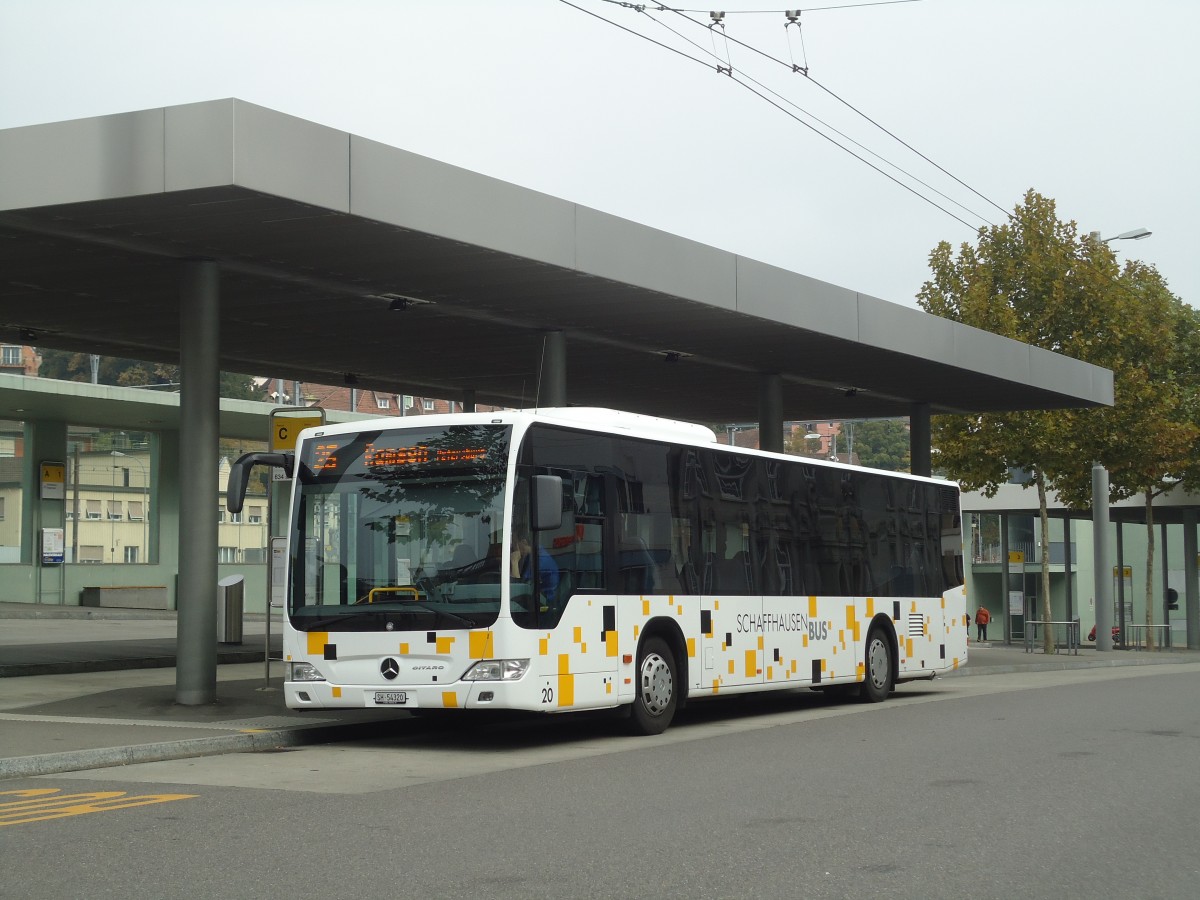 (136'031) - SB Schaffhausen - Nr. 20/SH 54'320 - Mercedes am 25. September 2011 beim Bahnhof Schaffhausen