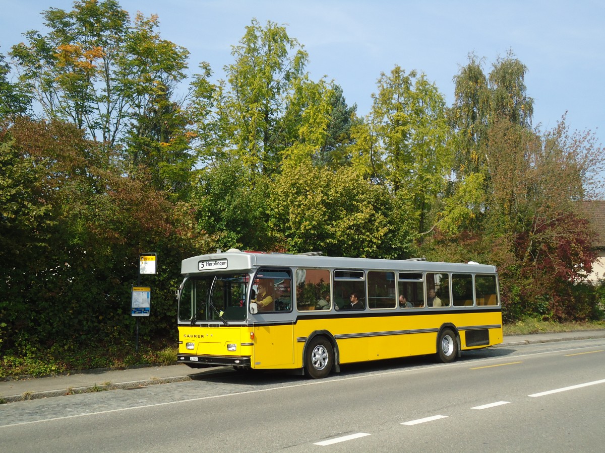 (136'091) - Wanner, Schleitheim - SH 58'045 - Saurer/Hess (ex Ruklic, Schaffhausen; ex VBSH Schaffhausen Nr. 40; ex VBSH Schaffhausen Nr. 19) am 25. September 2011 in Schaffhausen, Herblingen Post