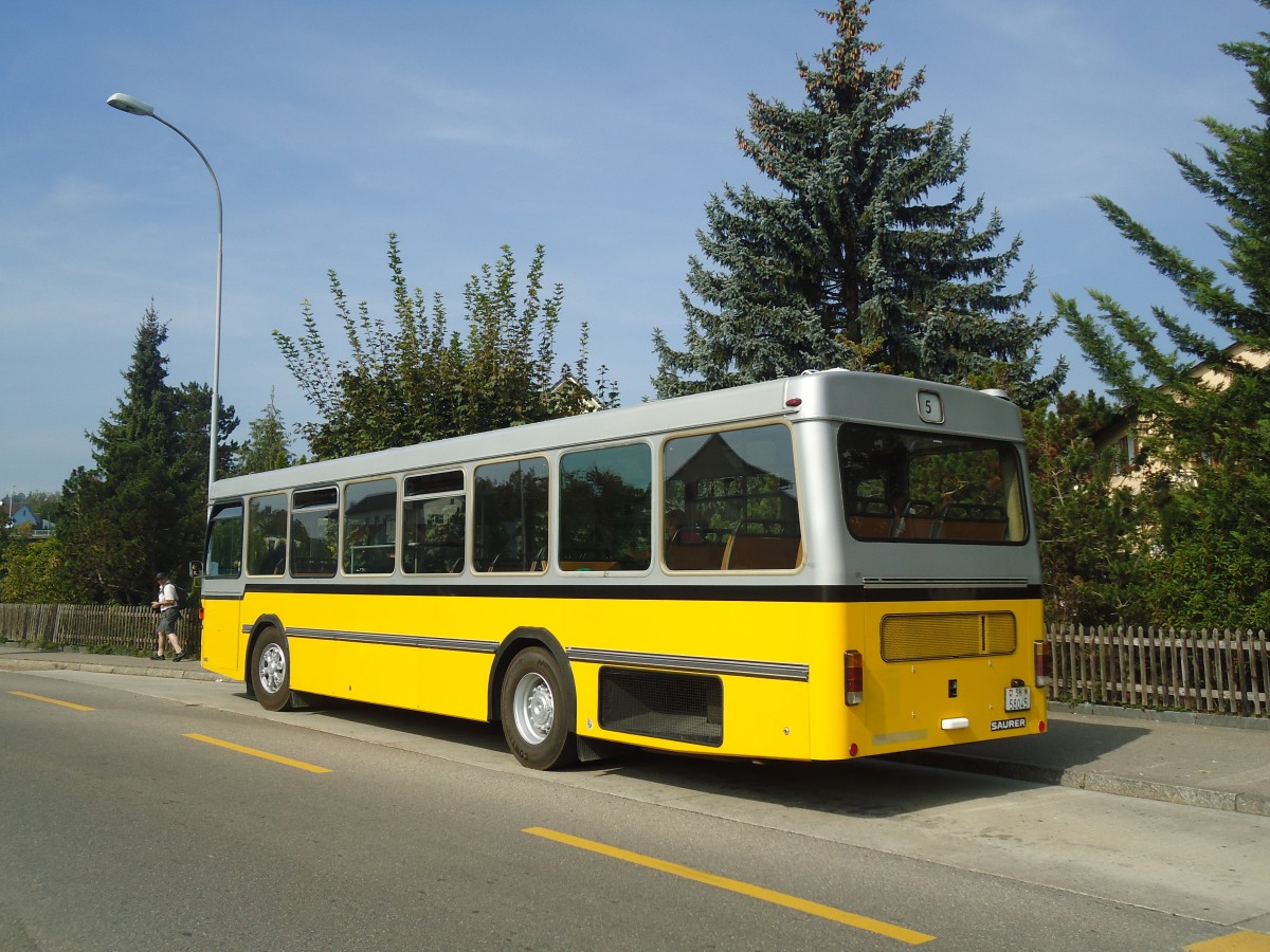 (136'109) - Wanner, Schleitheim - SH 58'045 - Saurer/Hess (ex Ruklic, Schaffhausen; ex VBSH Schaffhausen Nr. 40; ex VBSH Schaffhausen Nr. 19) am 25. September 2011 in Schaffhausen, Falkeneck