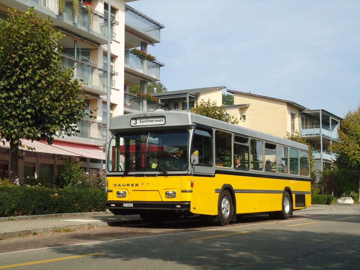 (136'126) - Wanner, Schleitheim - SH 58'045 - Saurer/Hess (ex Ruklic, Schaffhausen; ex VBSH Schaffhausen Nr. 40; ex VBSH Schaffhausen Nr. 19) am 25. September 2011 in Schaffhausen, Trllenbuck