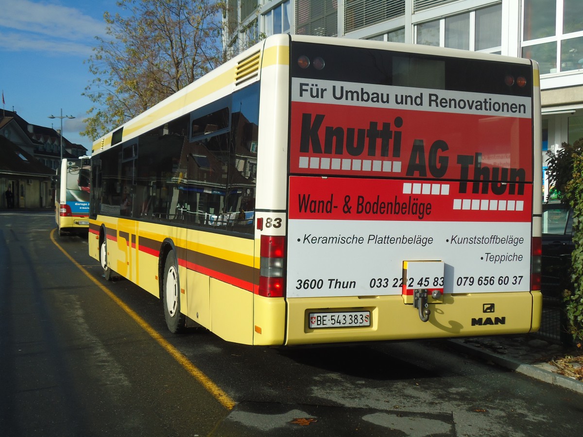 (137'114) - STI Thun - Nr. 83/BE 543'383 - MAN am 8. Dezember 2011 bei der Schifflndte Thun