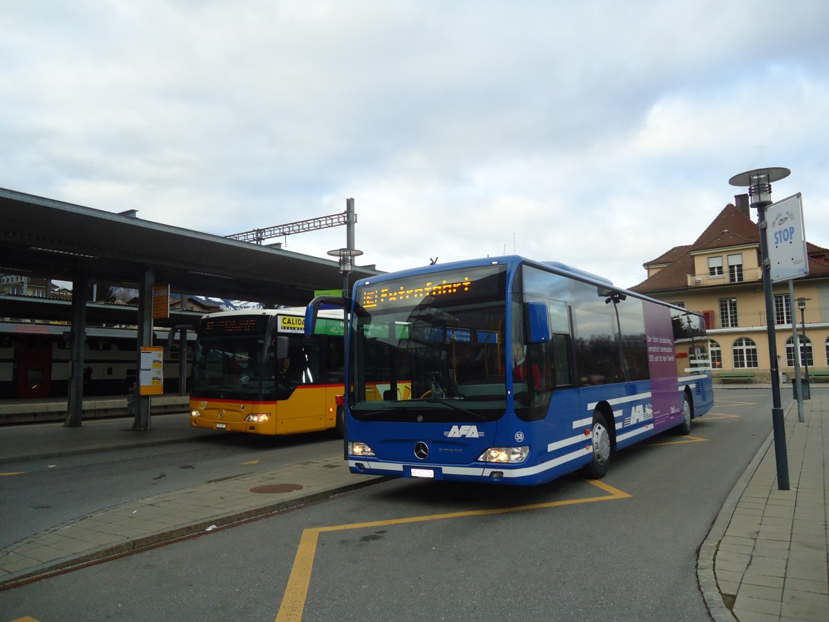 (137'129) - AFA Adelboden - Nr. 58/BE 611'224 - Mercedes am 11. Dezember 2011 beim Bahnhof Spiez