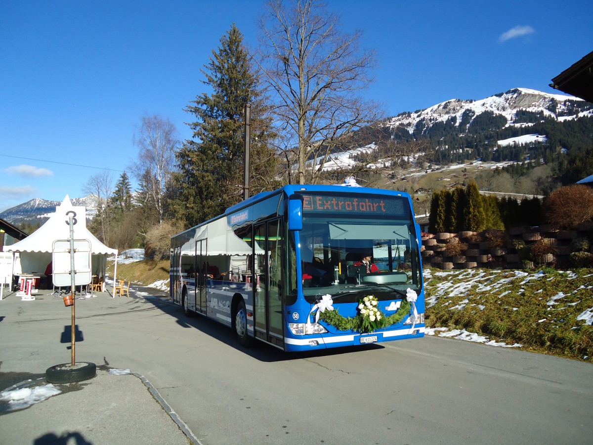 (137'142) - AFA Adelboden - Nr. 58/BE 611'224 - Mercedes am 11. Dezember 2011 beim Bahnhof Lenk