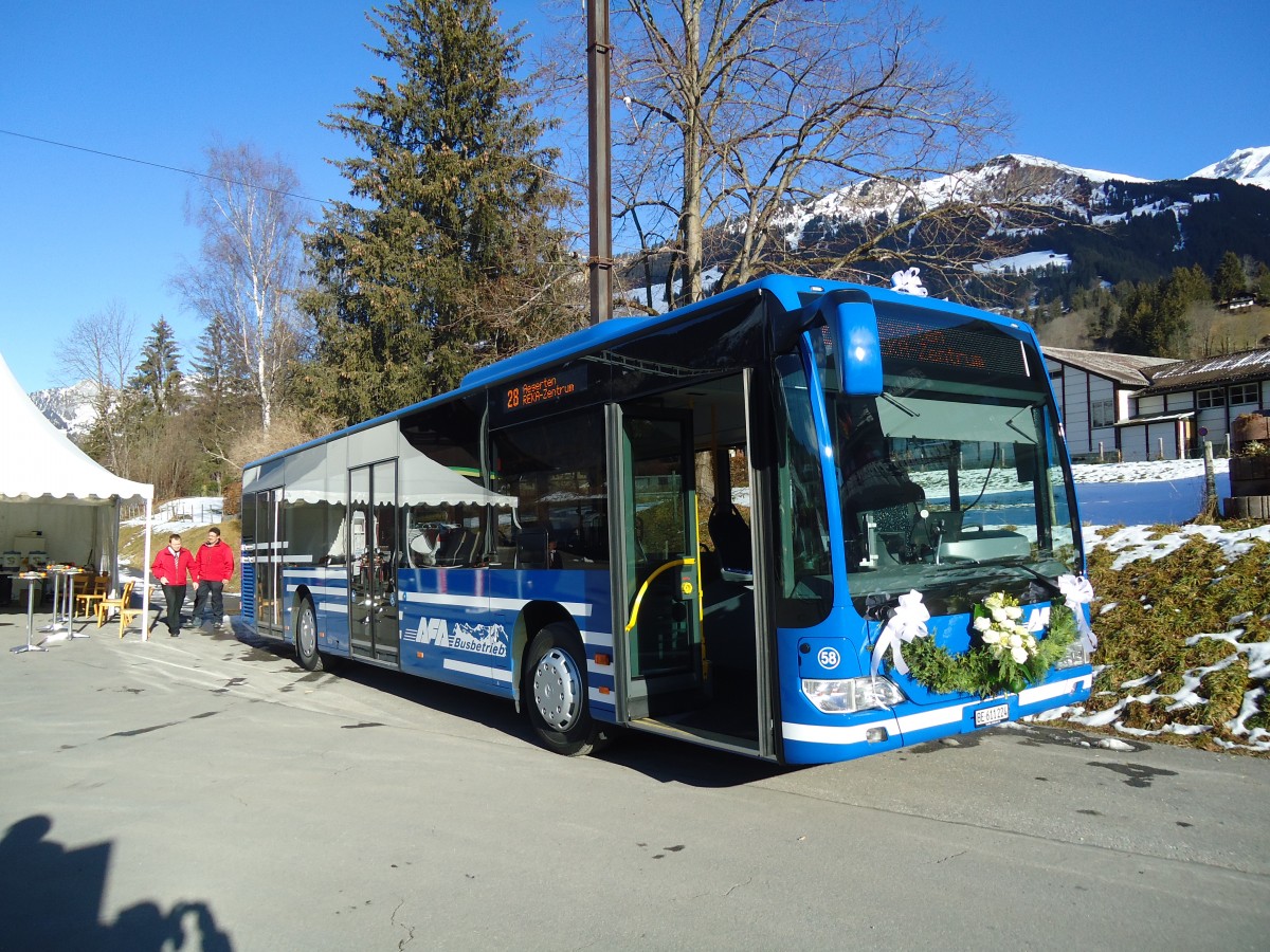 (137'152) - AFA Adelboden - Nr. 58/BE 611'224 - Mercedes am 11. Dezember 2011 beim Bahnhof Lenk