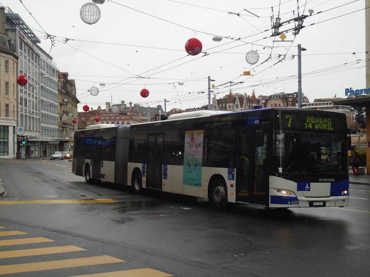 (137'258) - TL Lausanne - Nr. 620/VD 1581 - Neoplan am 18. Dezember 2011 in Lausanne, Bel-Air