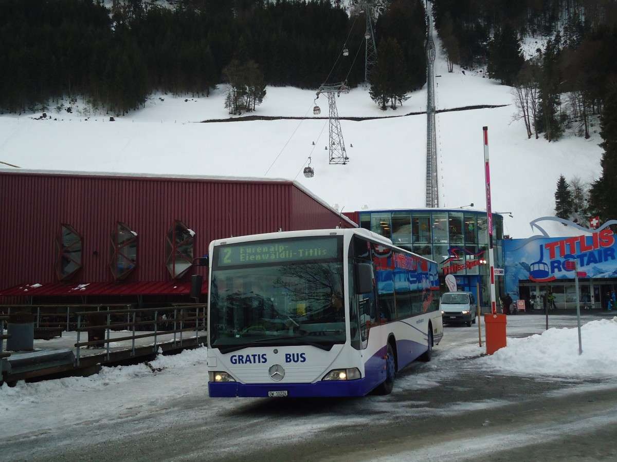 (137'337) - EAB Engelberg - Nr. 2/OW 10'224 - Mercedes (ex Nr. 6; ex TPL Lugano Nr. 11) am 2. Januar 2012 in Engelberg, Titlisbahnen