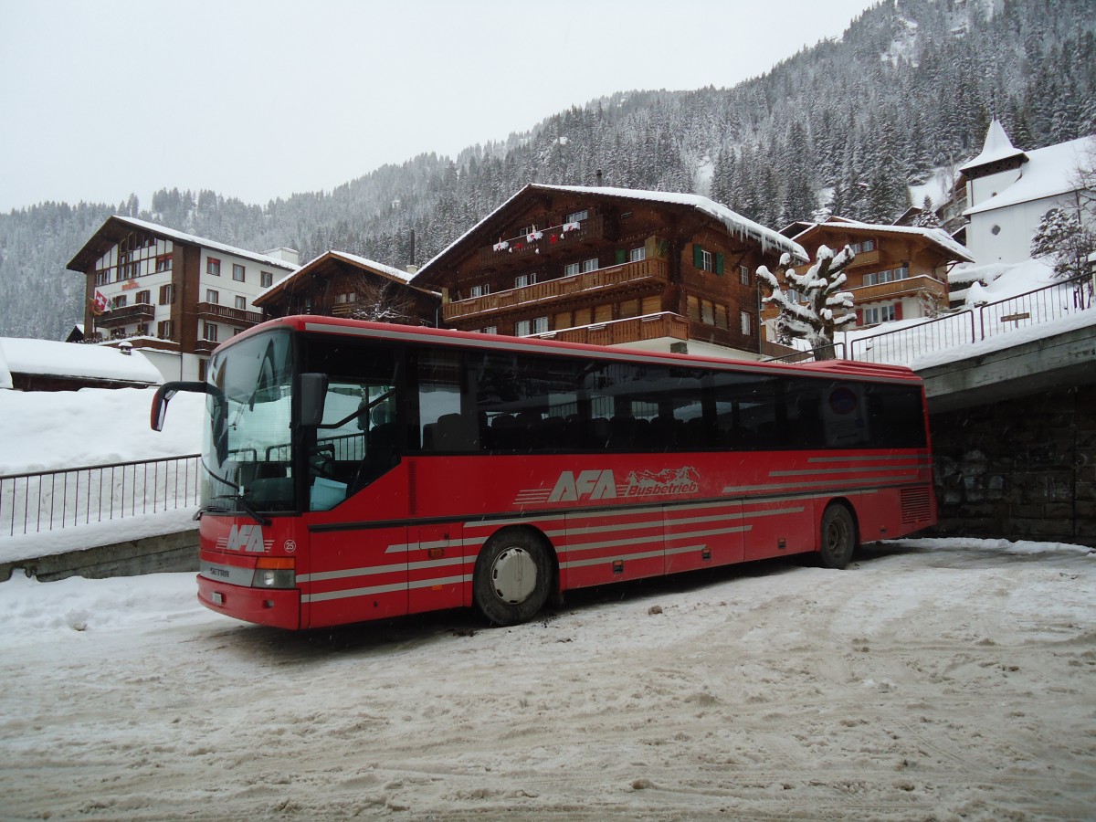 (137'545) - AFA Adelboden - Nr. 25/BE 26'702 - Setra (ex Nr. 12) am 7. Januar 2012 beim Autobahnhof Adelboden