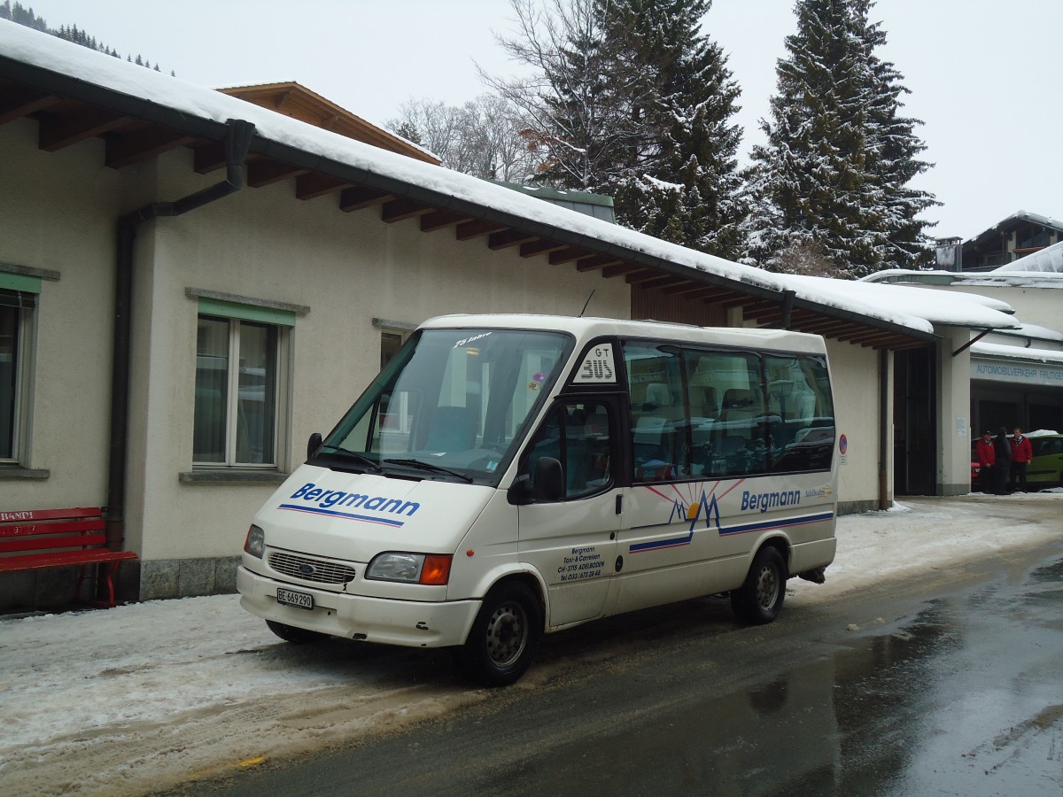 (137'555) - Bergmann, Adelboden - BE 669'290 - Ford am 7. Januar 2012 beim Autobahnhof Adelboden