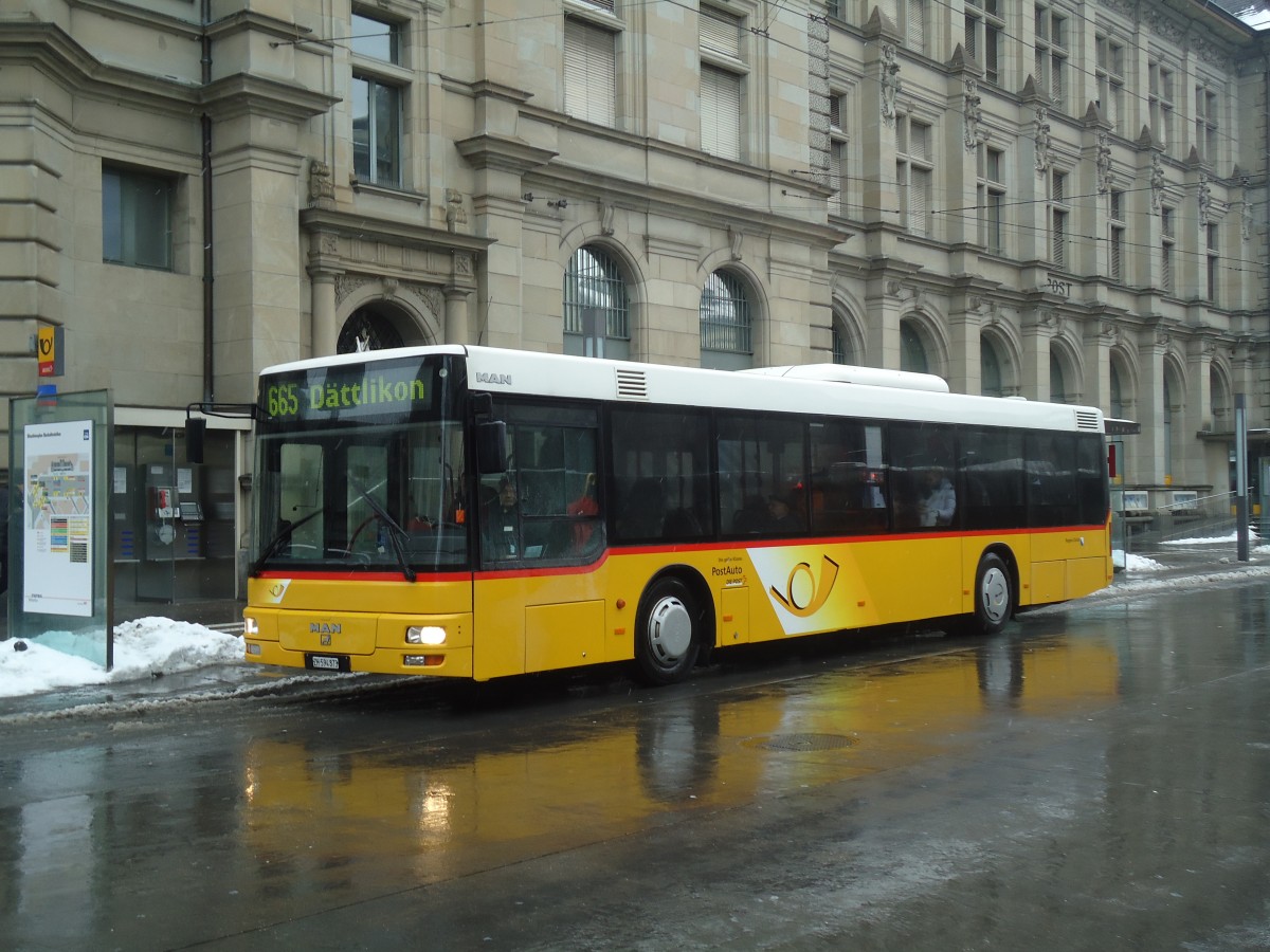 (137'712) - Moser, Flaach - Nr. 159/ZH 594'873 - MAN (ex Nr. 4; ex Nr. 5) am 15. Februar 2012 beim Hauptbahnhof Winterthur