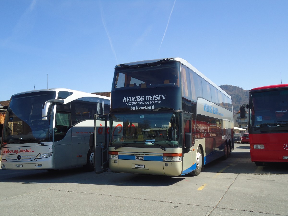 (138'348) - Kyburg Reisen, Effretikon - ZH 770'052 - Van Hool am 15. Mrz 2012 in Thun, Expo