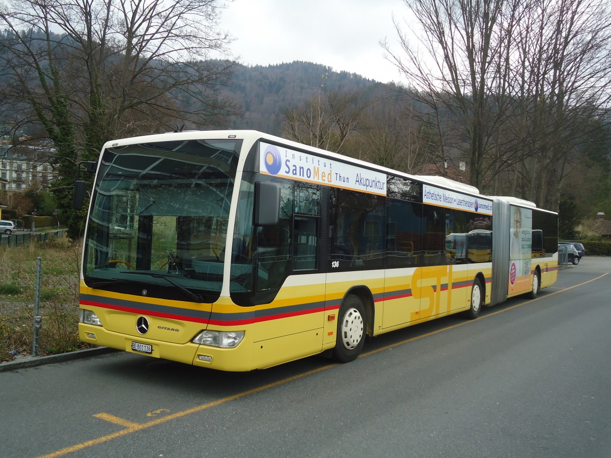 (138'482) - STI Thun - Nr. 136/BE 801'136 - Mercedes am 6. April 2012 bei der Schifflndte Thun