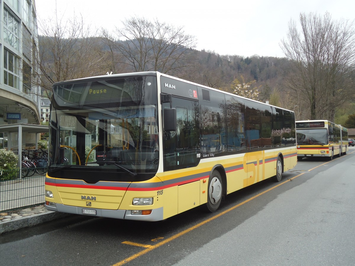 (138'518) - STI Thun - Nr. 115/BE 700'115 - MAN am 13. April 2012 bei der Schifflndte Thun