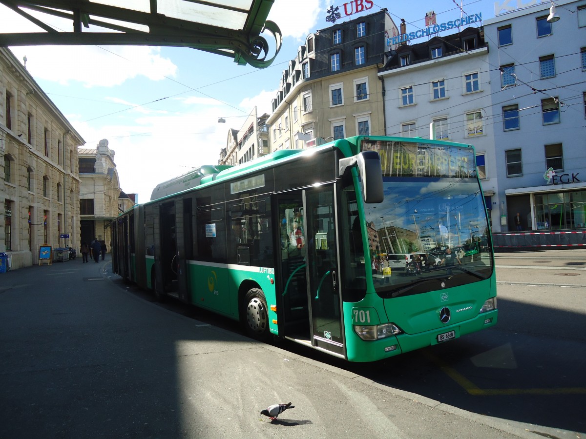 (138'709) - BVB Basel - Nr. 701/BS 6660 - Mercedes am 6. Mai 2012 beim Bahnhof Basel