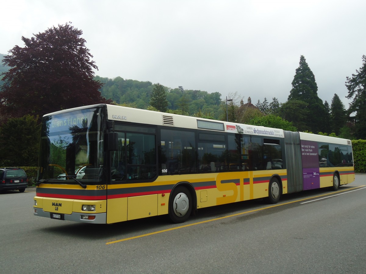 (138'725) - STI Thun - Nr. 106/BE 577'106 - MAN am 13. Mai 2012 bei der Schifflndte Thun