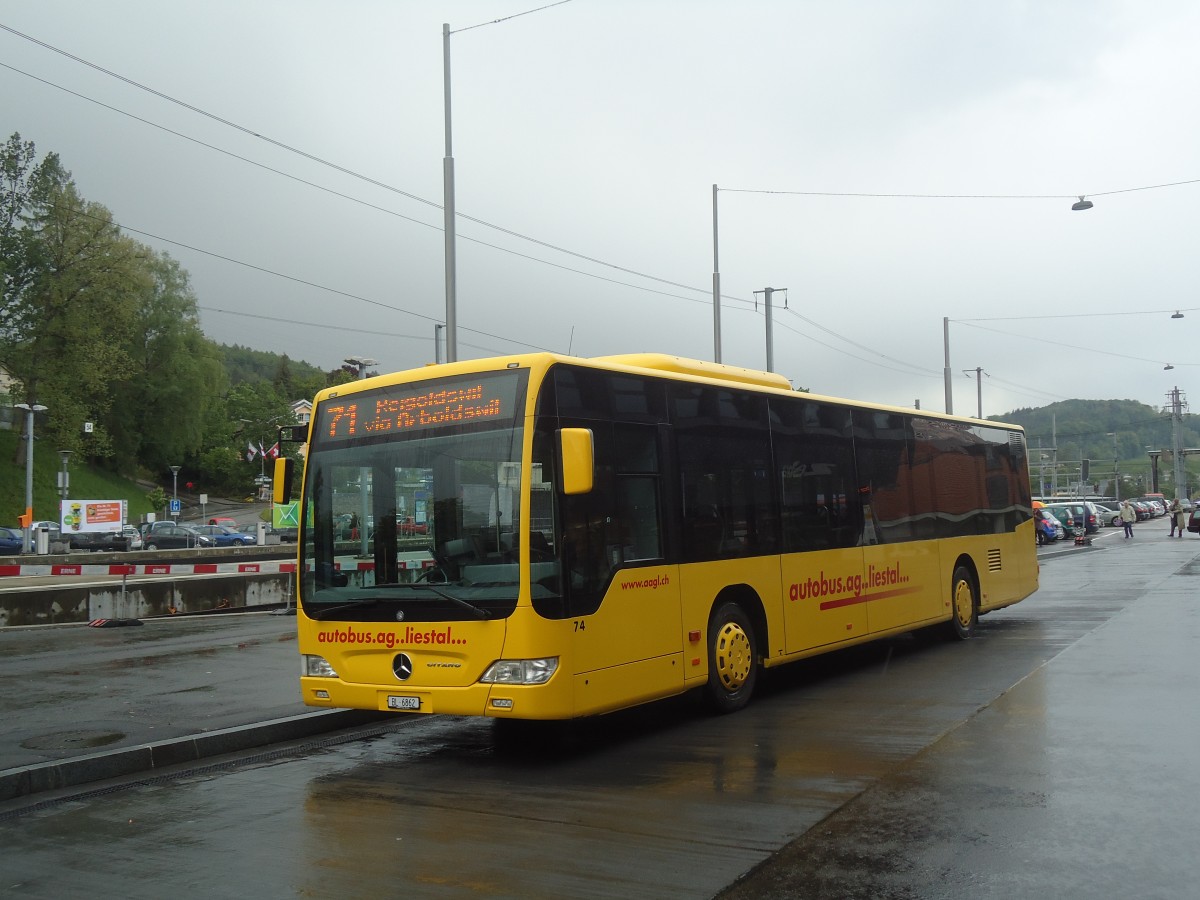 (138'894) - AAGL Liestal - Nr. 74/BL 6862 - Mercedes am 16. Mai 2012 beim Bahnhof Liestal