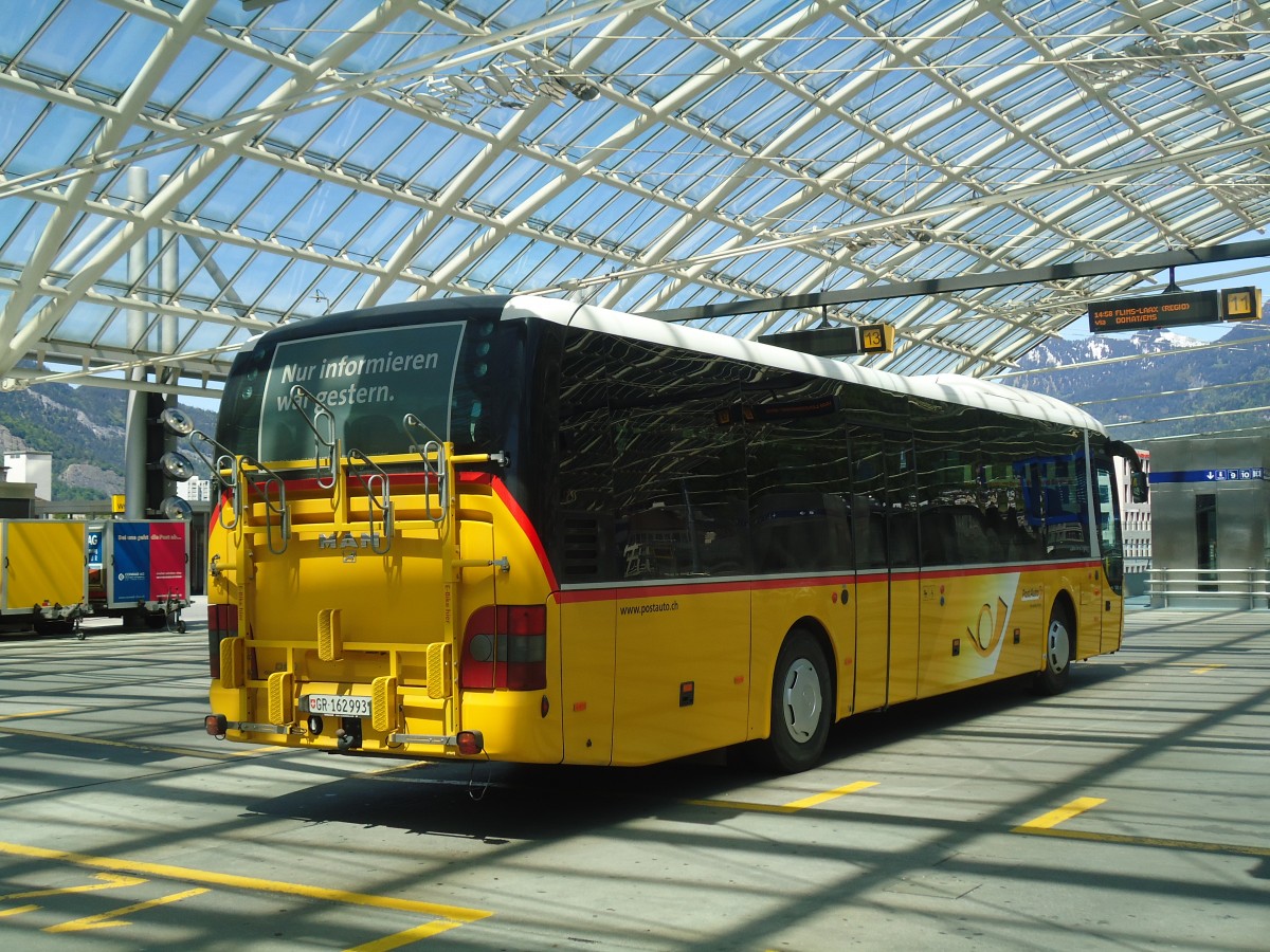 (138'938) - PostAuto Graubnden - GR 162'993 - MAN am 17. Mai 2012 in Chur, Postautostation