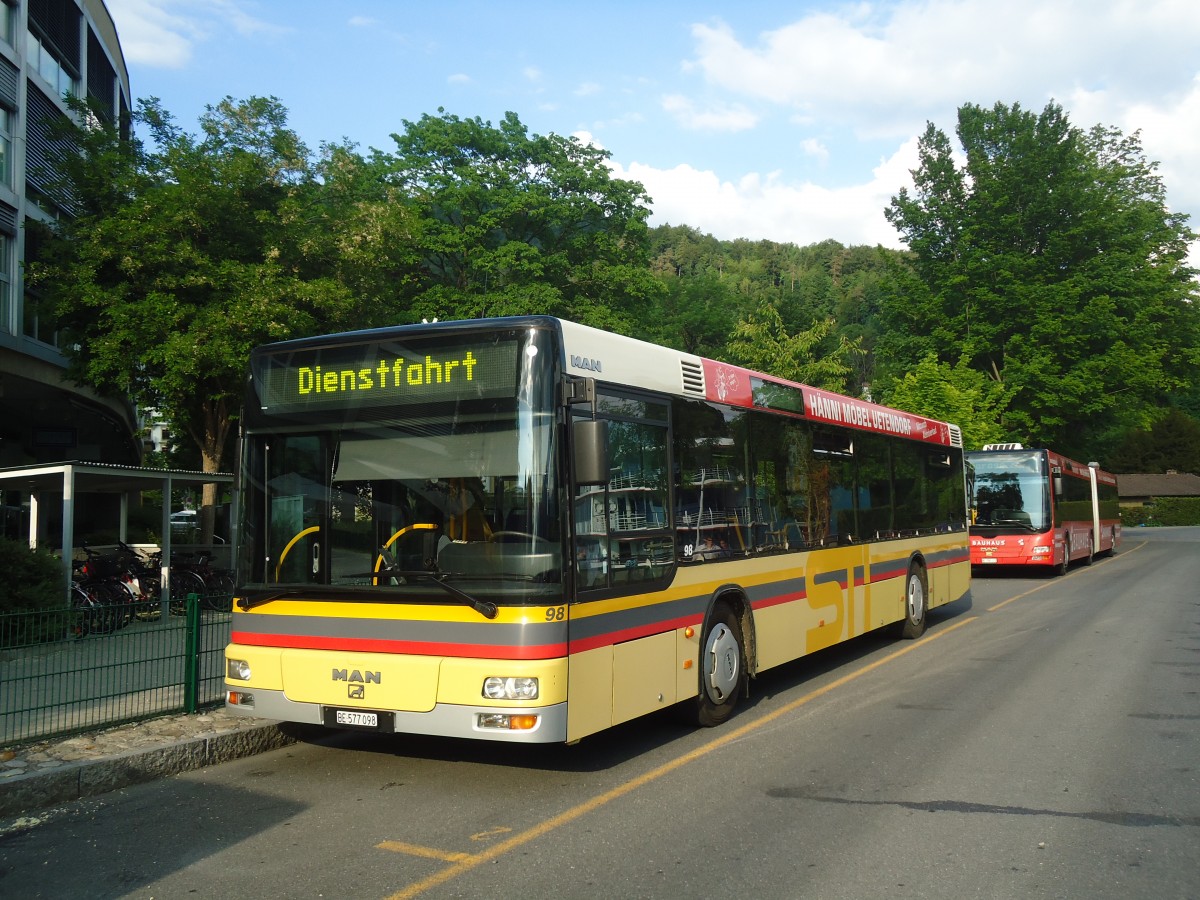 (139'172) - STI Thun - Nr. 98/BE 577'098 - MAN am 29. Mai 2012 bei der Schifflndte Thun