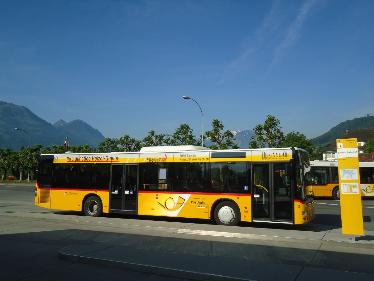 (139'193) - Dillier, Sarnen - Nr. 2/OW 10'166 - MAN am 2. Juni 2012 beim Bahnhof Sarnen