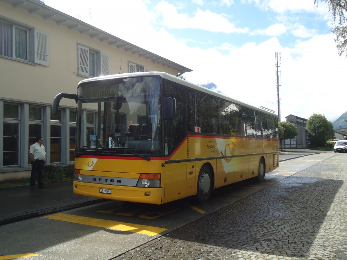 (139'364) - AAGU Altdorf - Nr. 46/UR 9224 - Setra am 11. Juni 2012 beim Bahnhof Flelen