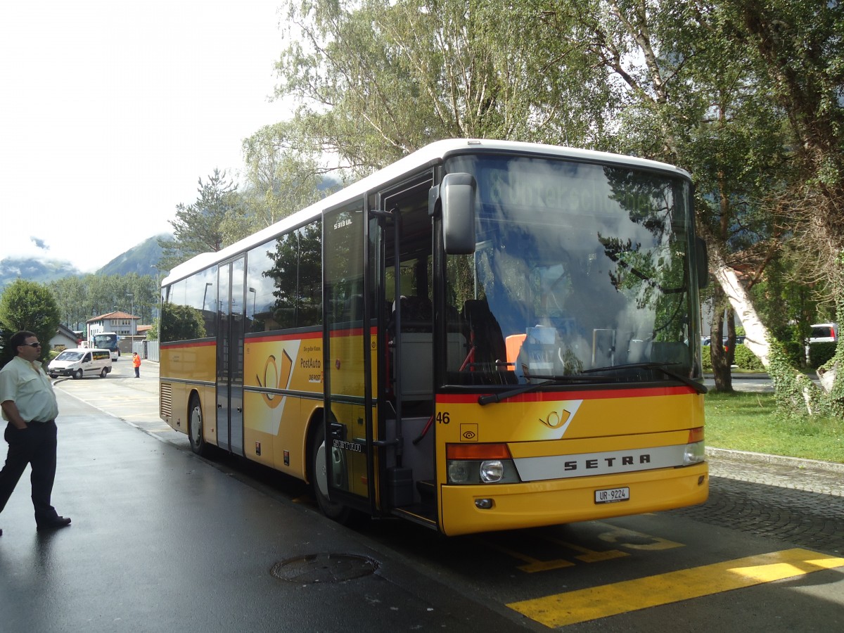 (139'365) - AAGU Altdorf - Nr. 46/UR 9224 - Setra am 11. Juni 2012 beim Bahnhof Flelen