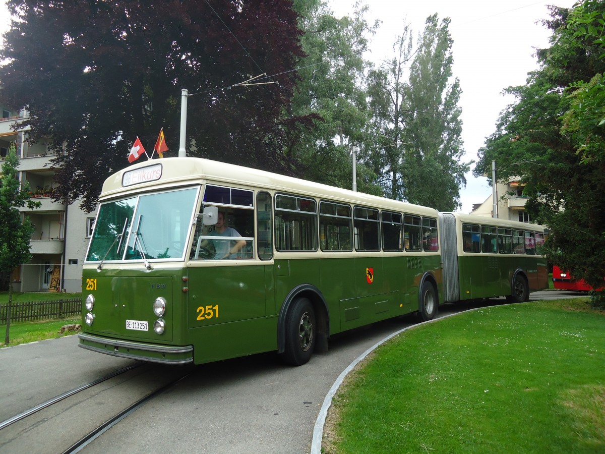 (140'162) - SVB Bern (TVB) - Nr. 251/BE 113'251 - FBW/SWS-R&J am 24. Juni 2012 in Bern, Weissenbhl