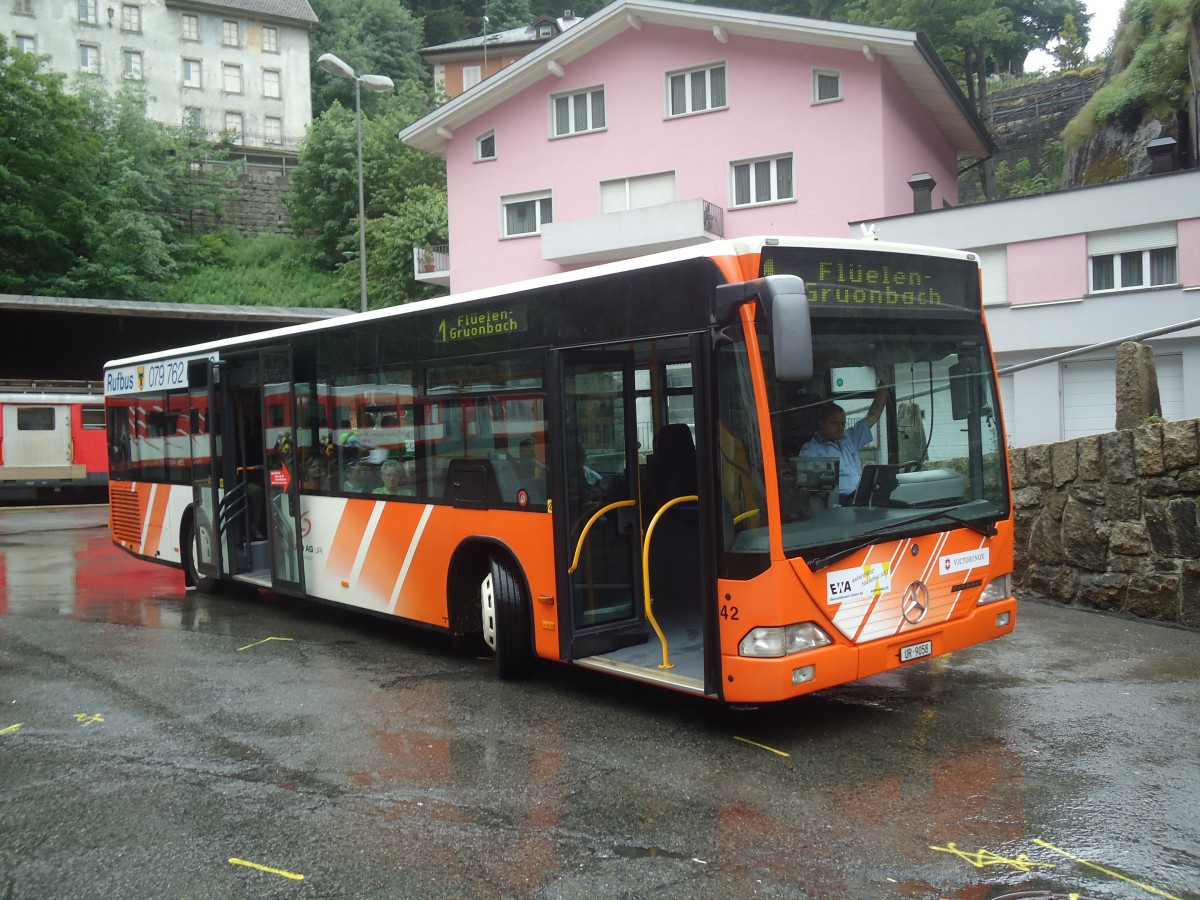 (140'396) - AAGU Altdorf - Nr. 42/UR 9058 - Mercedes am 1. Juli 2012 beim Bahnhof Gschenen