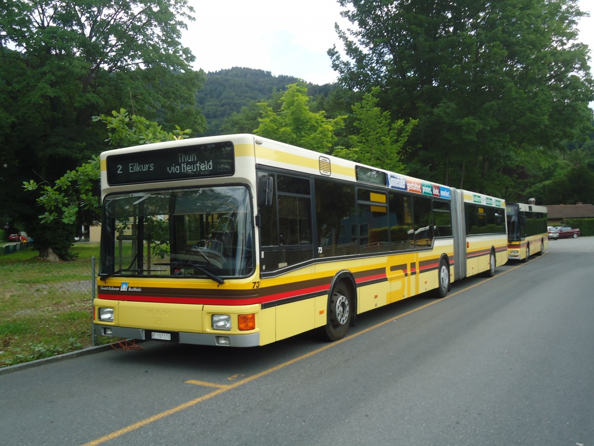 (140'439) - STI Thun - Nr. 73/BE 387'073 - MAN am 10. Juli 2012 bei der Schifflndte Thun