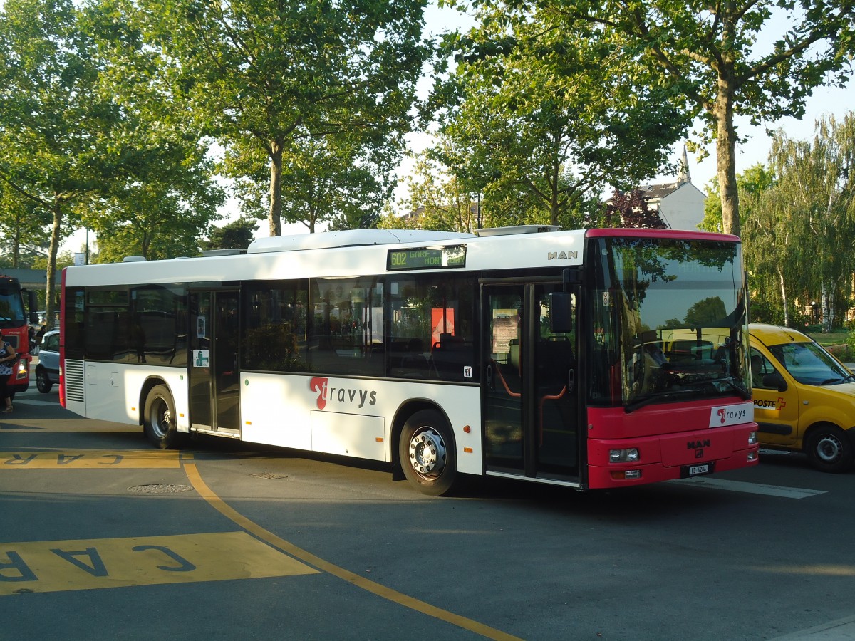 (140'947) - TRAVYS Yverdon - VD 4284 - MAN am 27. Juli 2012 beim Bahnhof Yverdon