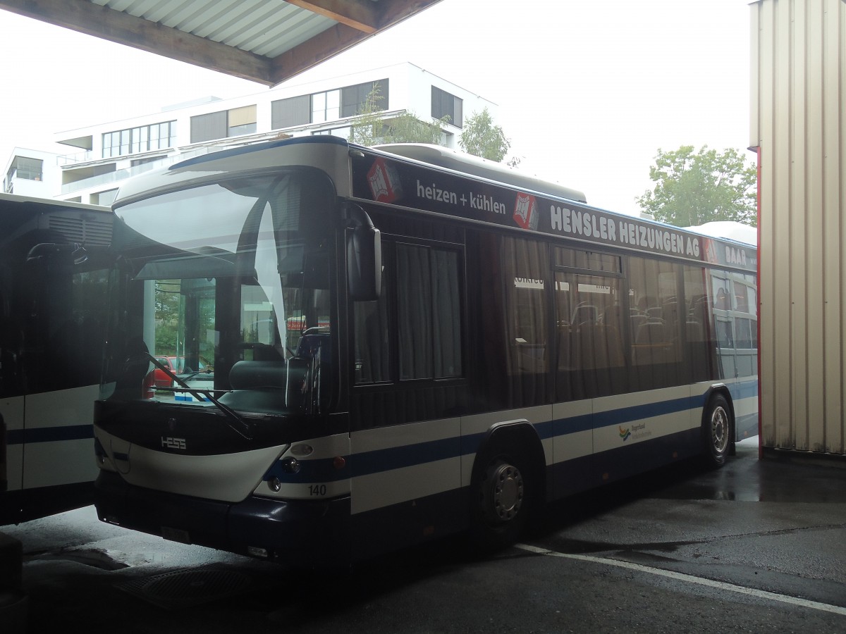 (141'431) - ZVB Zug - Nr. 140/ZG 3390 - Scania/Hess am 1. September 2012 in Zug, Garage