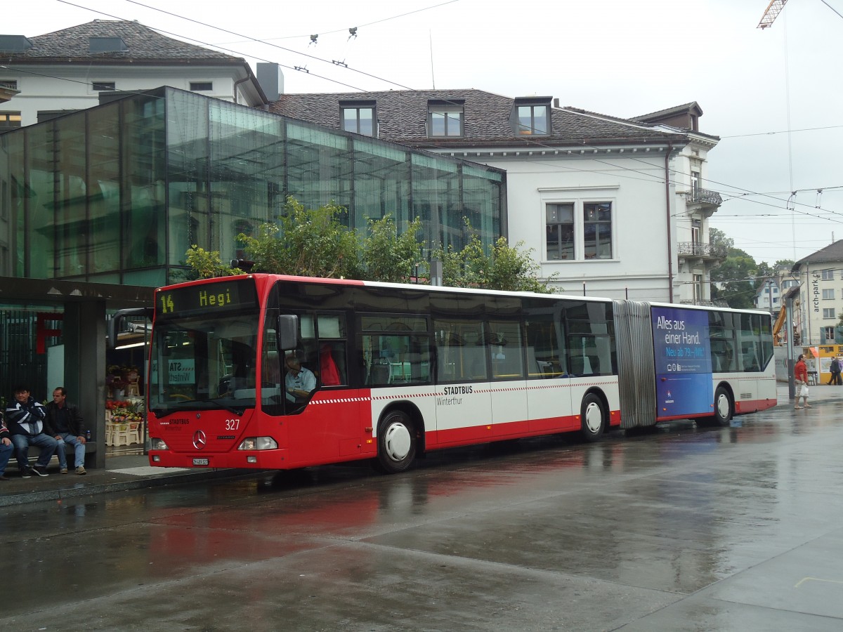 (141'510) - SW Winterthur - Nr. 327/ZH 489'327 - Mercedes am 12. September 2012 beim Hauptbahnhof Winterthur