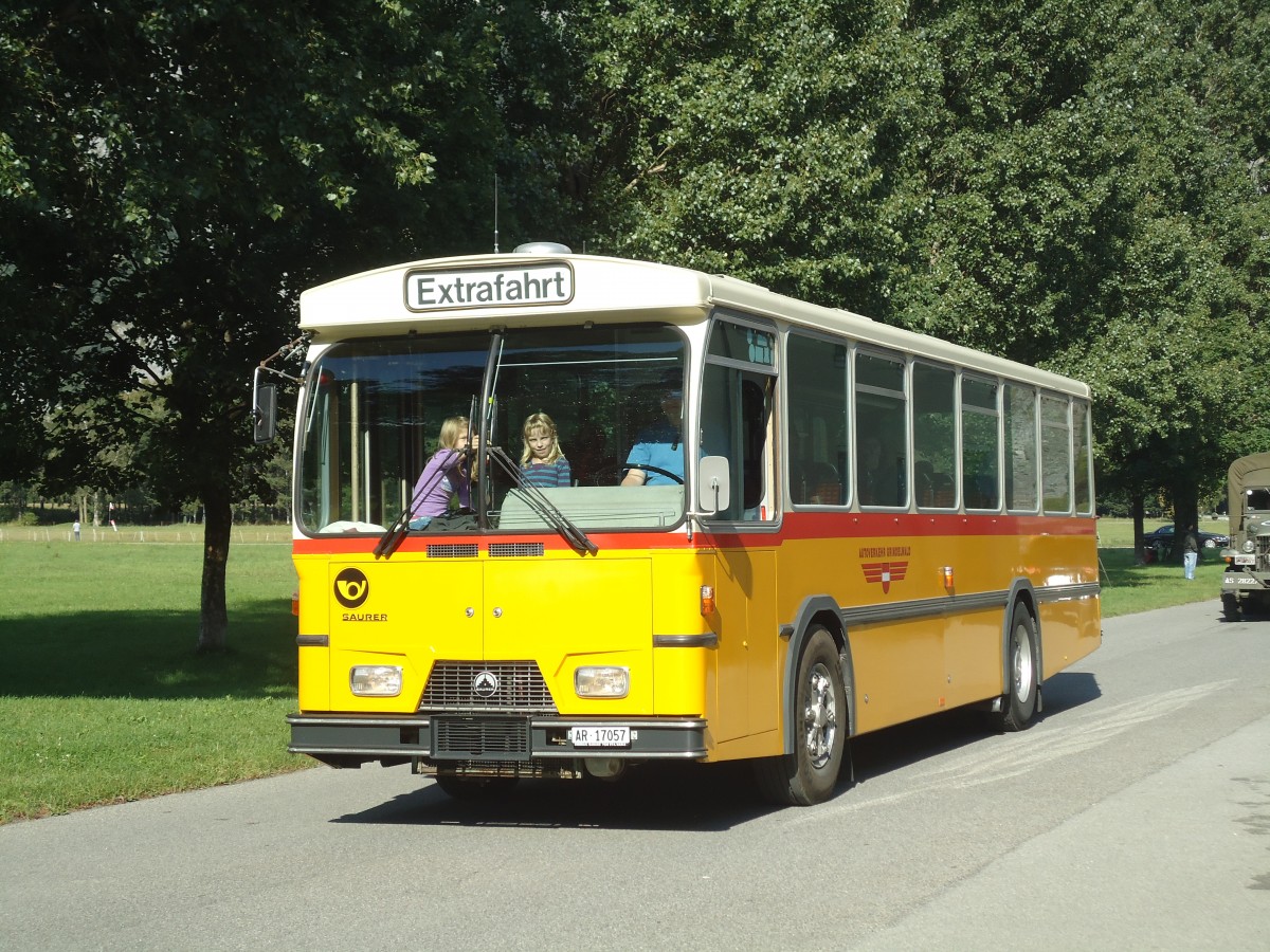 (141'714) - Osthues, Teufen - Nr. 15/AR 17'057 - Saurer-Leyland/Hess (ex AVG Grindelwald Nr. 15; ex RhV Altsttten Nr. 42) am 15. September 2012 in Chur, Waffenplatz