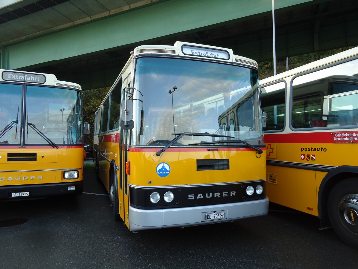 (141'966) - Leuenberger, Kirchberg - BE 70'492 - Saurer/Lauber (ex Niederer, Filzbach Nr. 11) am 21. Oktober 2012 in Flamatt, Bernstrasse