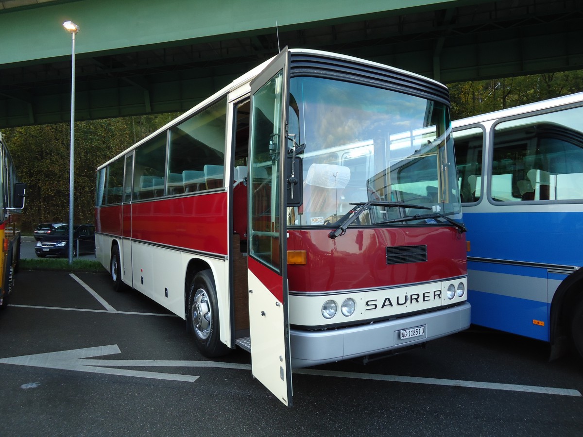 (141'968) - Dreier, Suhr - AG 11'851 U - Saurer/R&J (ex Gerber, Matzendorf; ex Schnider, Schpfheim) am 21. Oktober 2012 in Flamatt, Bernstrasse