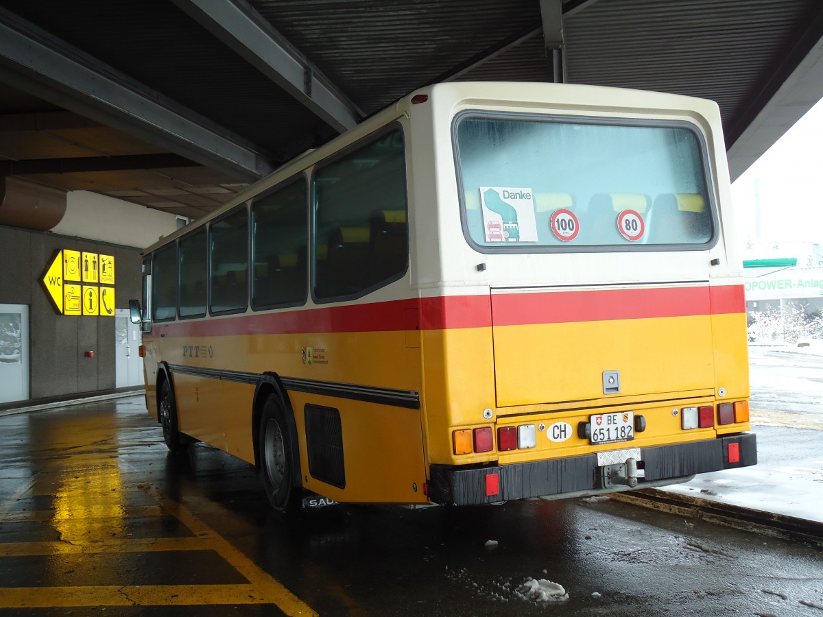 (142'336) - Bernair, Mnsingen - BE 651'182 - Saurer/Tscher (ex Schebath, Lauerz; ex Albin, Fllanden; ex Heim, Flums) am 8. Dezember 2012 in Pratteln, Autobahnraststtten