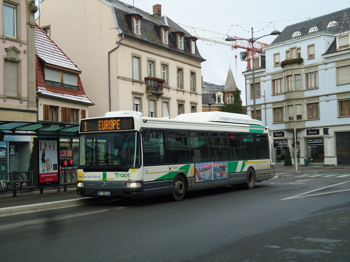 (142'349) - TRACE Colmar - Nr. 162/BP 705 CV - Irisbus am 8. Dezember 2012 in Colmar, Thtre