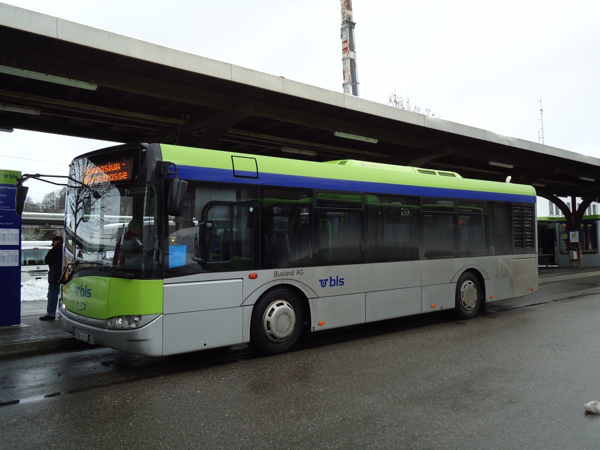 (142'478) - Busland, Burgdorf - Nr. 16/BE 619'158 - Solaris am 10. Dezember 2012 beim Bahnhof Burgdorf