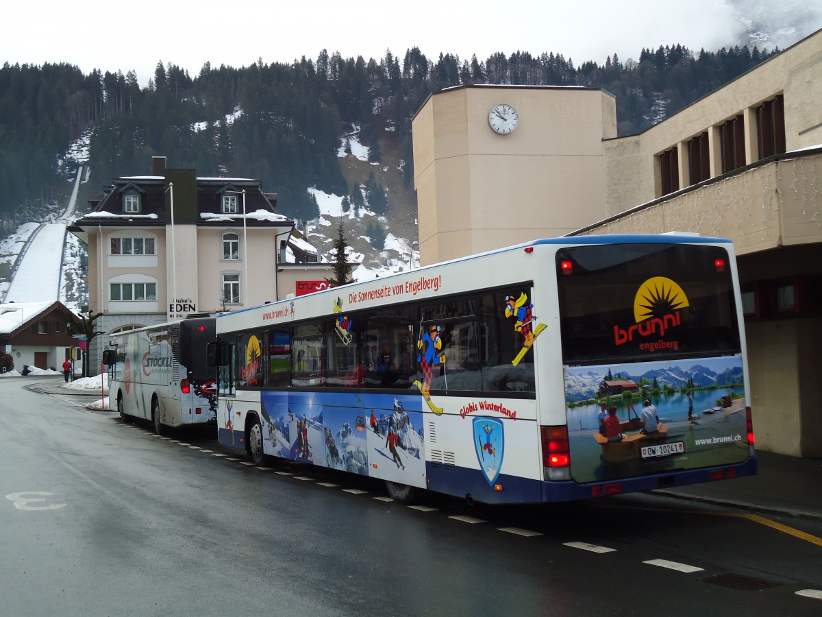 (142'952) - EAB Engelberg - Nr. 5/OW 10'241 - Mercedes/Hess (ex ZVB Zug Nr. 155; ex ZVB Zug Nr. 55) am 5. Januar 2013 beim Bahnhof Engelberg 