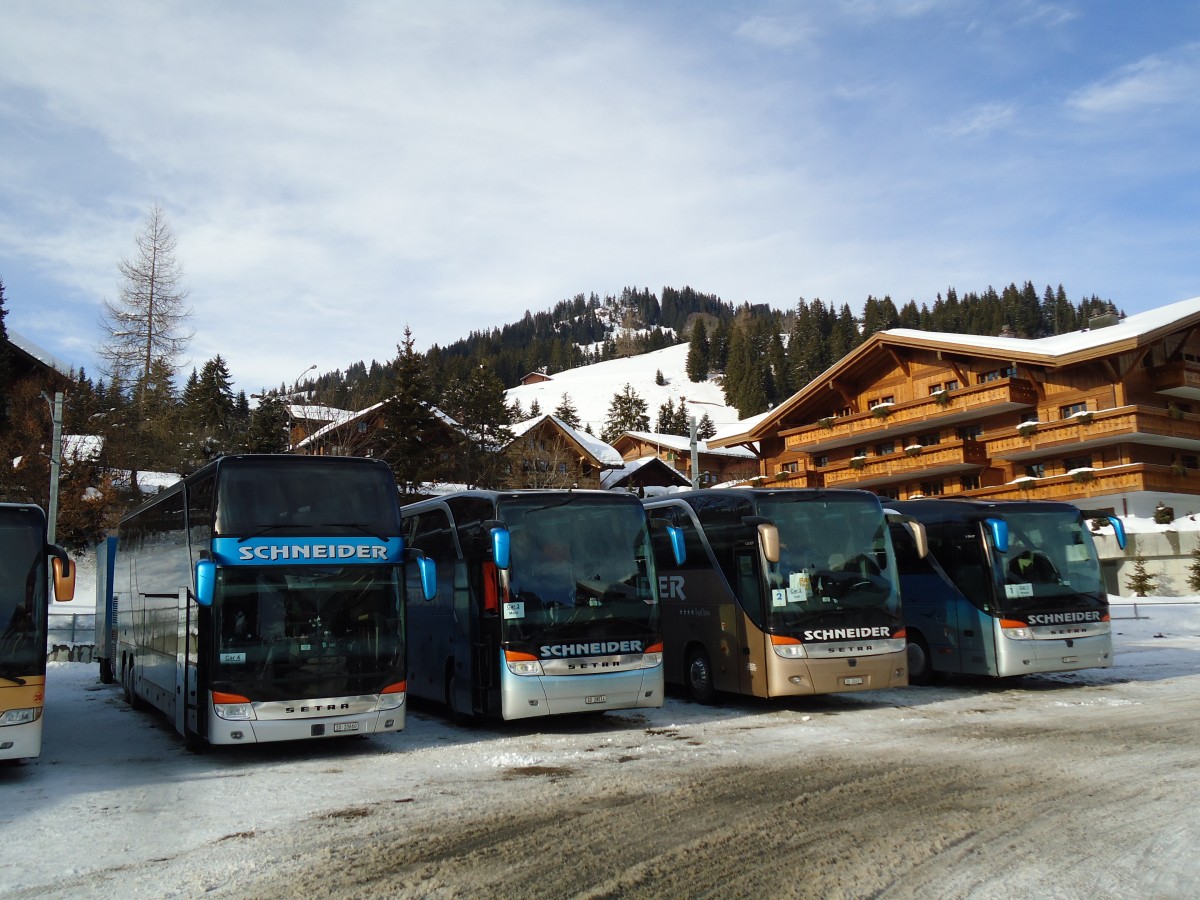 (143'079) - Schneider, Langendorf - SO 20'660 - Setra am 20. Januar 2013 beim Bahnhof Saanenmser